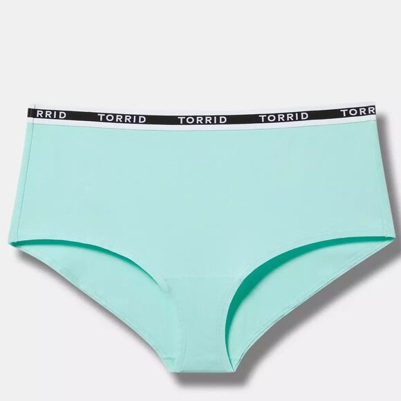Torrid Panties 2X Brief Green Cotton Mid Rise Logo Panty Underwear Plus Size New - Picture 1 of 3